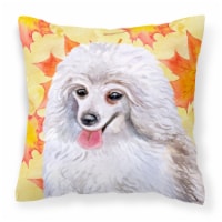 Carolines Treasures  BB9944PW1818 Medium White Poodle Fall Fabric Decorative Pil