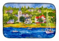 Carolines Treasures  6031DDM Harbour Scene with Sailboat Dish Drying Mat