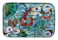 Carolines Treasures  8964DDM Watery Shrimp, Crabs and Oysters Dish Drying Mat