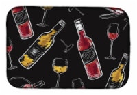 Carolines Treasures BB5197DDM Red and White Wine on Black Dish Drying Mat