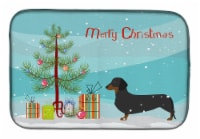 Carolines Treasures BB2900DDM Dachshund Merry Christmas Tree Dish Drying Mat
