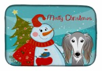 Carolines Treasures  BB1849DDM Snowman with Saluki Dish Drying Mat