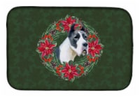 Carolines Treasures CK1509DDM Harlequin Great Dane Poinsetta Wreath Dish Drying