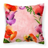 Carolines Treasures  CK1701PW1818 Poppy Flowers Fabric Decorative Pillow