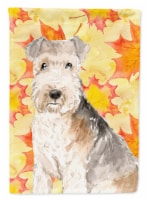 Carolines Treasures CK1836CHF Fall Leaves Lakeland Terrier House Flag