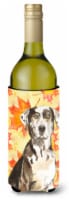 Carolines Treasures  CK1845LITERK Fall Leaves Catahoula Leopard Dog Wine Bottle
