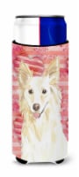 Carolines Treasures CK1745MUK Love a White Collie Ultra Hugger for slim cans