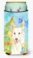 Carolines Treasures  CK1856TBC Christmas Tree White Collie Tall Boy Hugger