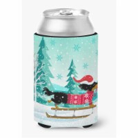 Merry Christmas Dachshund Can or Bottle cold-beverage-koozies, CC,
