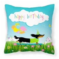 Carolines Treasures  VHA3029PW1414 Happy Birthday Dachshund Fabric Decorative Pi