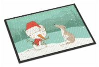 Carolines Treasures  CK2079JMAT Whippet Snowman Christmas Indoor or Outdoor Mat