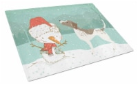 German Shorthair Snowman Christmas Glass Cutting Board Large