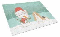 Carolines Treasures CK2051LCB Basset Hound Snowman Christmas Glass Cutting Boar