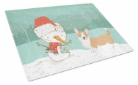 Carolines Treasures CK2063LCB Cardigan Corgi Snowman Christmas Glass Cutting Bo
