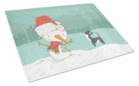 Carolines Treasures CK2080LCB Black Chihuahua Snowman Christmas Glass Cutting B