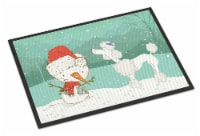 Carolines Treasures CK2067MAT White Poodle Snowman Christmas Doormat 18x27