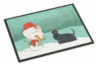 Scottish Terrier Snowman Christmas Indoor or Outdoor Mat 18x27