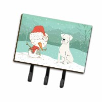 Carolines Treasures CK2034TH68 White Boxer & Snowman Christmas Leash or Key Holder