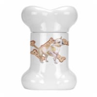 Carolines Treasures CK2277BSTJ Chihuahua Leg Up Bone Shaped Treat Jar