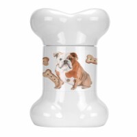 Carolines Treasures CK2352BSTJ English Bulldog Bone Shaped Treat Jar