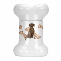 Carolines Treasures CK2388BSTJ Chocolate Labrador Retriever Bone Shaped Treat Jar