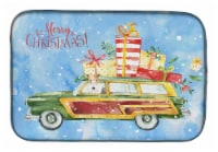 Carolines Treasures CK2430DDM Merry Christmas Fox Terrier Dish Drying Mat