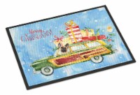 Merry Christmas Fawn French Bulldog Indoor or Outdoor Mat 24x36
