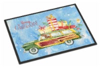 Carolines Treasures  CK2465MAT Merry Christmas Red Dachshund Indoor or Outdoor M