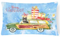 Merry Christmas Scottish Terrier Canvas Fabric Decorative Pillow