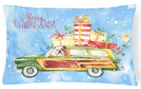 Merry Christmas English Bulldog Canvas Fabric Decorative Pillow