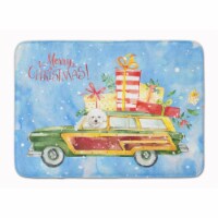 Merry Christmas Bichon Fris? Machine Washable Memory Foam Mat