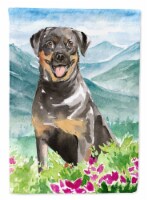 Carolines Treasures CK2526CHF Mountain Flowers Rottweiler House Flag