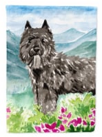 Carolines Treasures CK2543CHF Mountain Flowers Bouvier des Flandres House Flag