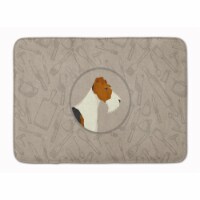 Carolines Treasures  CK2185RUG Fox Terrier In the Kitchen Machine Washable Memor