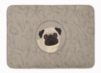 Carolines Treasures  CK2204RUG Pug In the Kitchen Machine Washable Memory Foam M