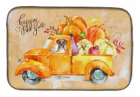 Carolines Treasures CK2612DDM Fall Harvest Boxer Dish Drying Mat