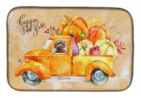 Carolines Treasures CK2658DDM Fall Harvest Brown Cockapoo Dish Drying Mat