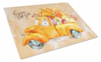 Carolines Treasures  CK2642LCB Fall Harvest Fox Terrier Glass Cutting Board Larg