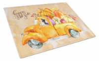 Carolines Treasures CK2657LCB Fall Harvest Border Collie Glass Cutting Board La