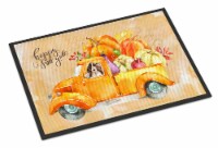Carolines Treasures CK2659MAT Fall Harvest Brown Parti Cocker Spaniel Doormat 1