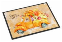 Carolines Treasures  CK2674MAT Fall Harvest Pomeranian Indoor or Outdoor Mat 18x