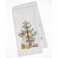 Buff Grey Back Goose Christmas White Kitchen Towel Set of 2