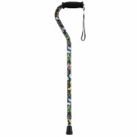 Nova Butterflies Print Aluminum Offset Handle Cane 30 to 39  Height