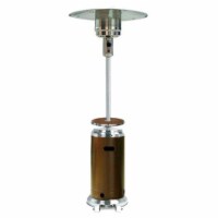87 in. Tall Stainless Steel- Hammered Bronze Patio Heater W Table