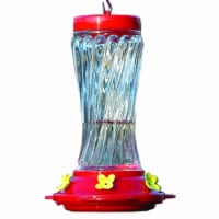 Swirl Glass Hummingbird Feeder 16 Ounce Red