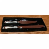 Elegance Silver Plate Cake Server & Knife Rim Design, 12 in.