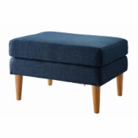 Marlow Mid Century Ottoman, Blue