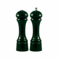 8 in. Forest Green Pepper Mill and Salt Shaker Set Perspective: Main