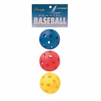 9 in. Plastic Baseball, Red, Royal Blue & Yellow - Set of 3