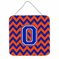 Letter O Chevron Orange & Blue Wall or Door Hanging Prints, 6 x 0.02 x 6 in.